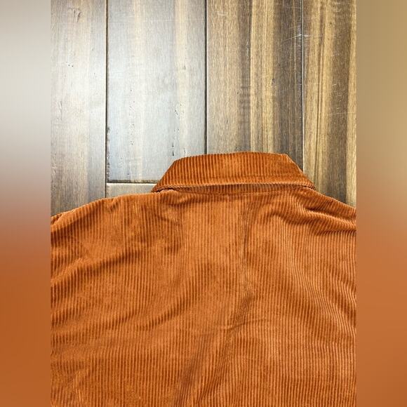 Size M Workshop Republic Clothing Burnt Orange Corduroy Jacket shacket Button - Picture 10 of 11